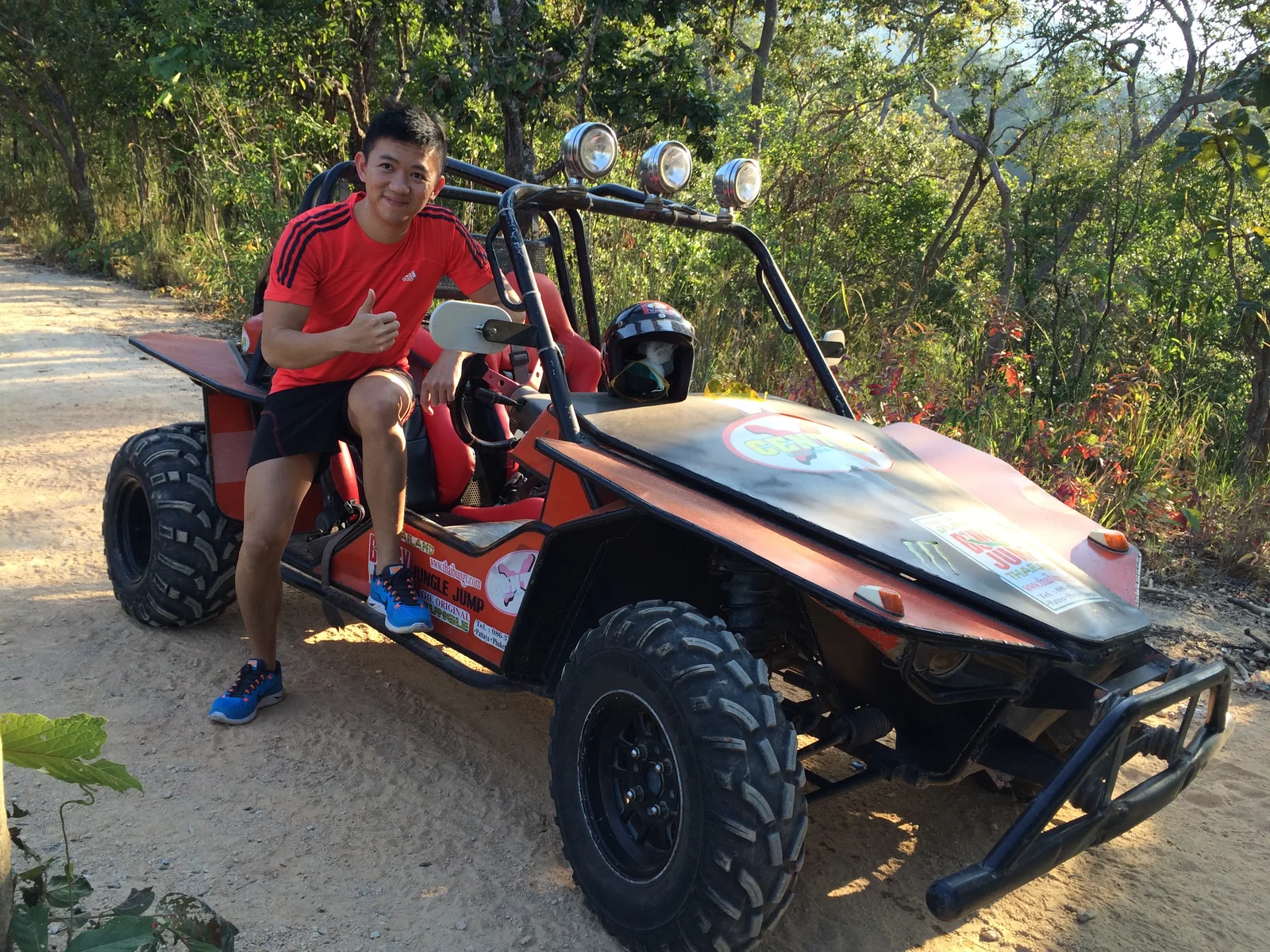 Kevin sitting on an off-road buggy